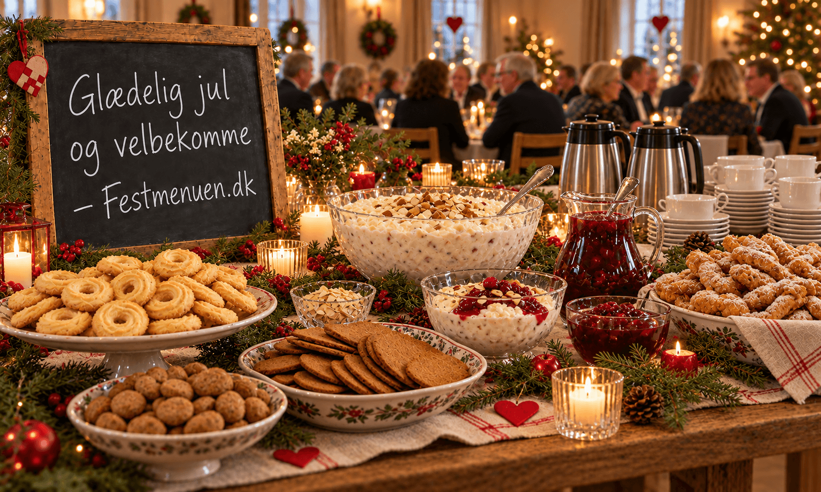 Julebuffet med risalamande, kirsebærsauce og klassiske danske julesmåkager